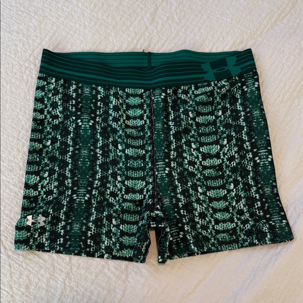 Under Armour Teal and Black Patterned Women's Bike Shorts